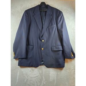 Polo University Club Ralph Lauren Blazer Mens 46R Blue New Wool Gold Button